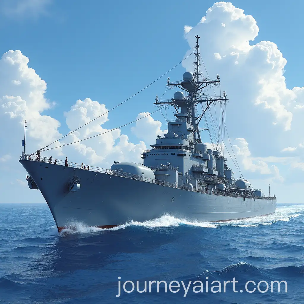Yamato-Ship-Sailing-on-aAI-Image-Prompt-Expansion-Vast-Ocean-at-Sunset