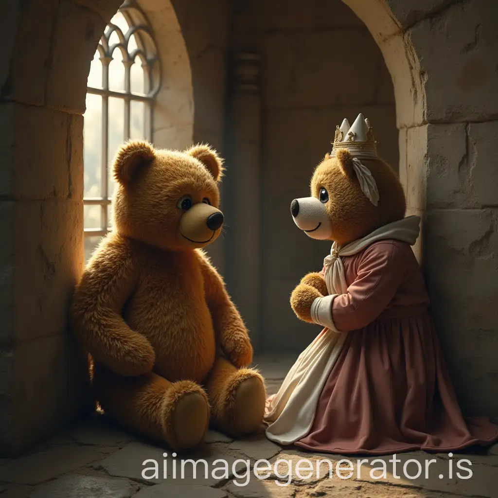 teddy bear is at the monastery and his girlfriend at the convent