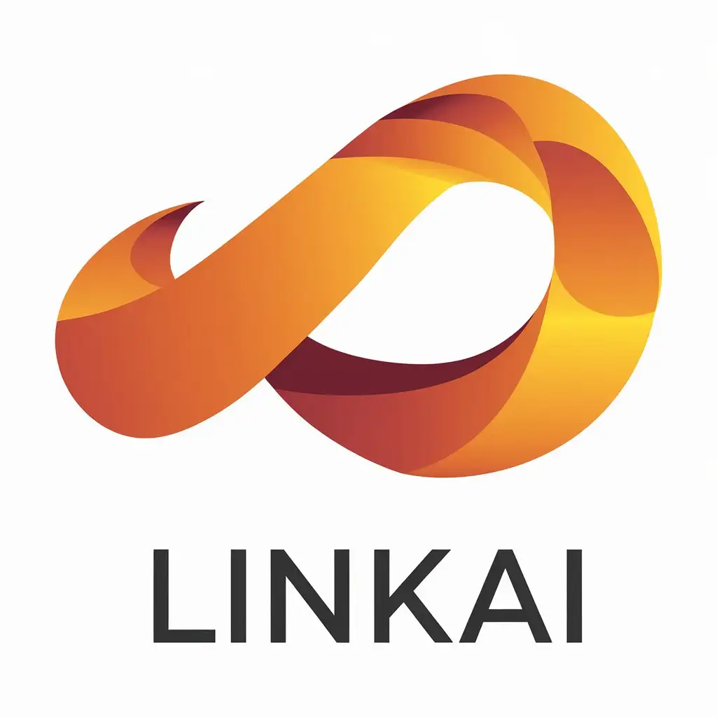 a vector logo design,with the text "LinkAI", main symbol:flowing curves or spiral shapes, symbolizing the unity and continuous evolution process, shape can represent boundless containment and endless cycle development.,Moderate,be used in Internet industry,clear background