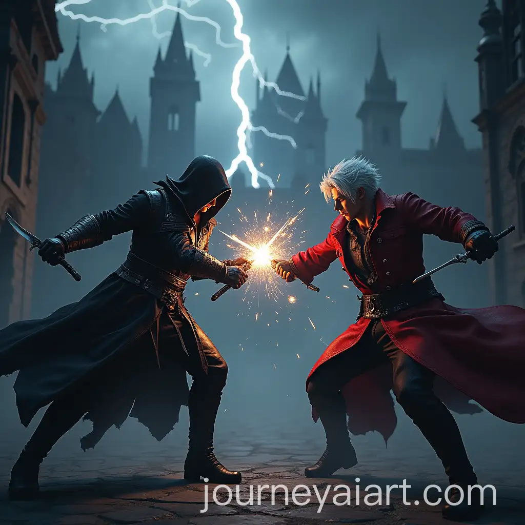 Assassin-Assan-vs-Dante-in-EpicAI-Image-Prompt-Expansion-Battle-at-Gothic-Castle
