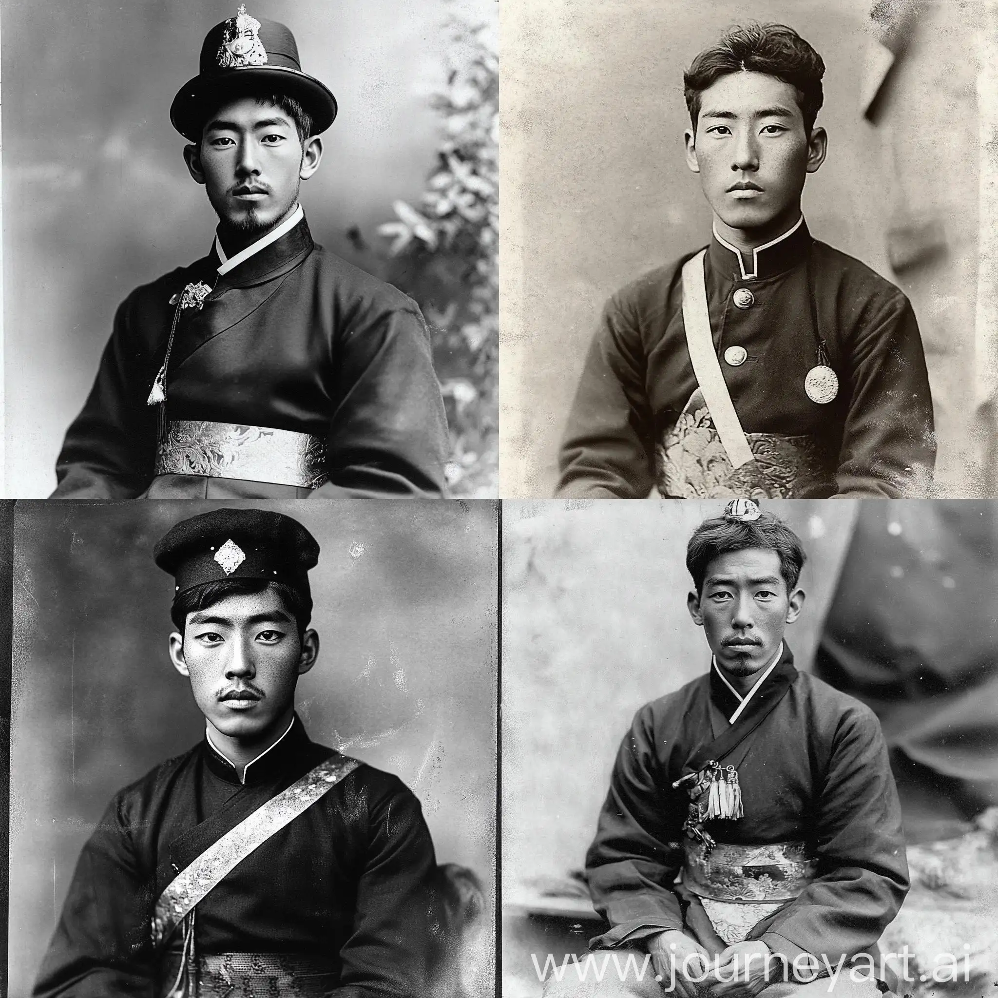 Monochrome-Portrait-of-a-20YearOld-Korean-Man-from-the-1900s