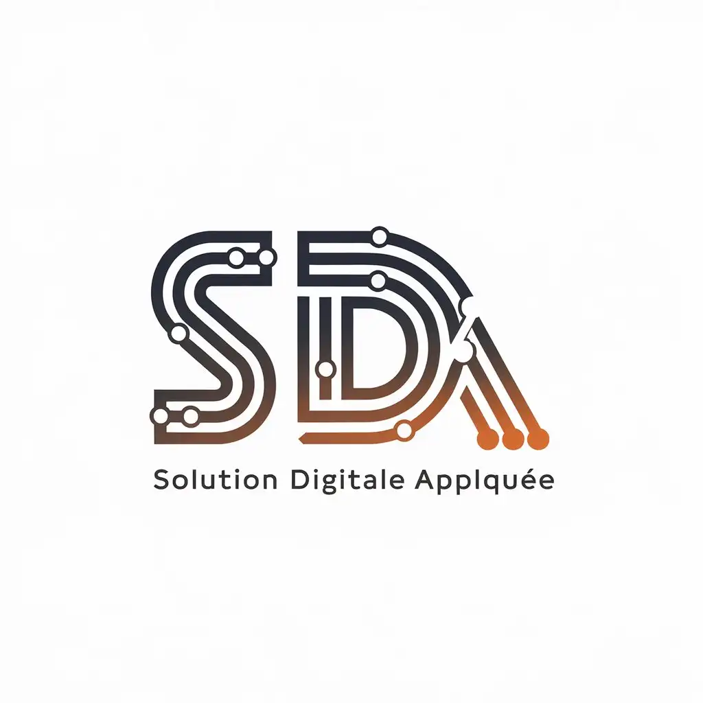 LOGO Design for Solution Digitale Applique Vector SDA Symbol for Technology Industry