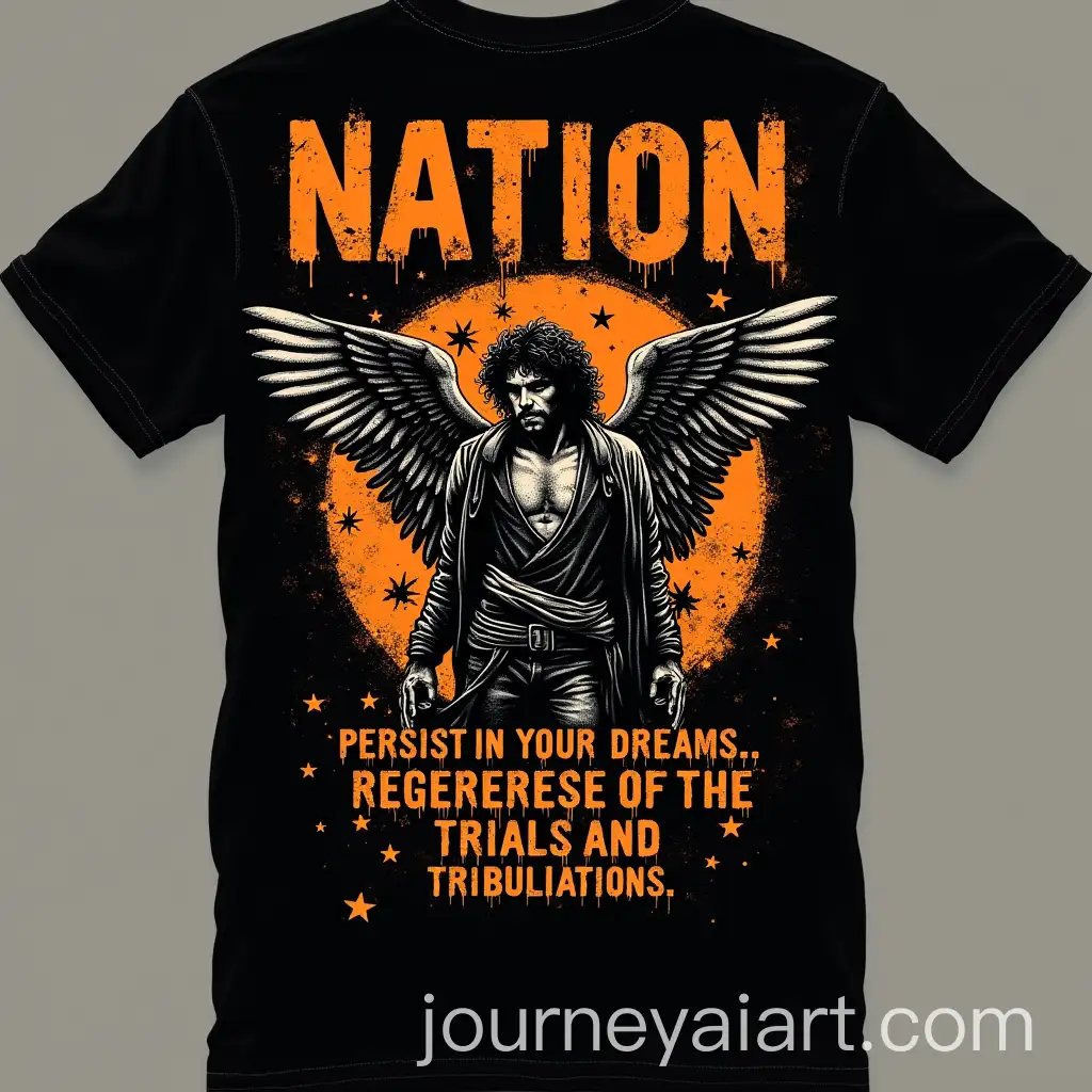 Urban-Street-Art-TShirt-Design-Featuring-Angel-with-Pistols-and-Bold-Text