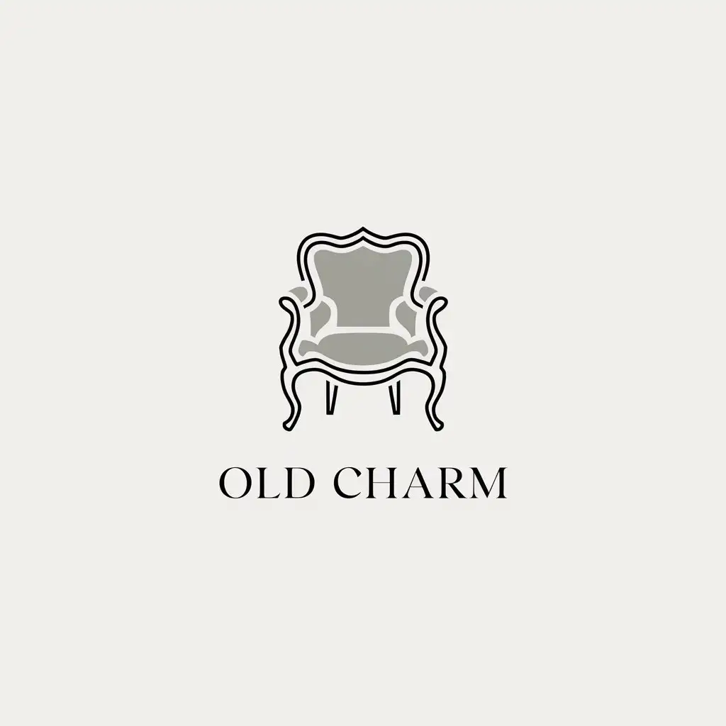 LOGO Design for Old Charm Minimalistic Vector Logo Featuring Chic Furniture Elements