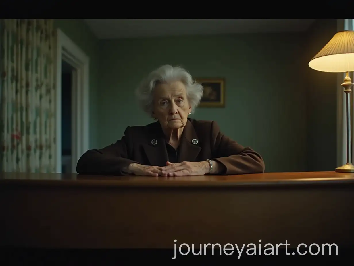 Elderly-Woman-Behind-Reception-Desk-in-1970s-Apartment-with-Vintage-DecorAI-Image-Prompt-Expansion
