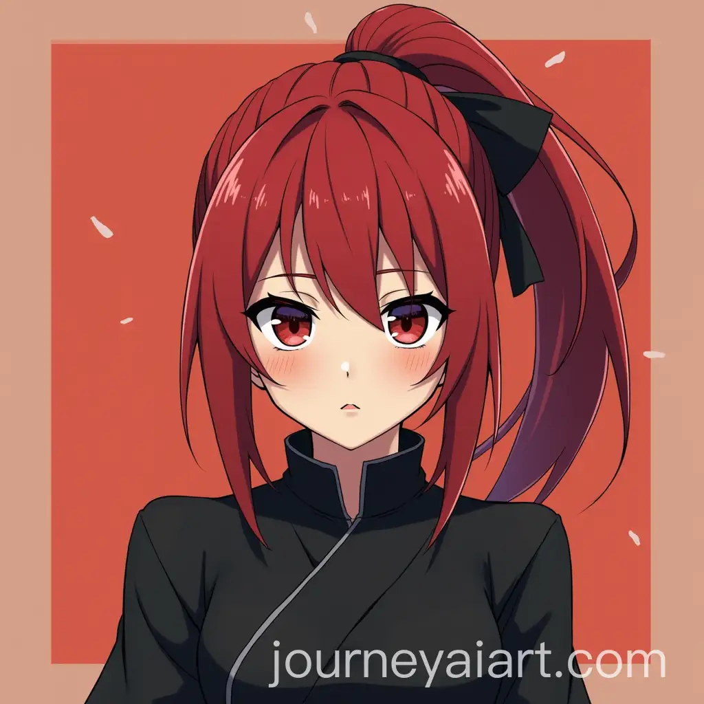 Jujutsu-Kaisen-Character-with-Red-Hair-in-Black-Uniform-and-Pupil-Eyes