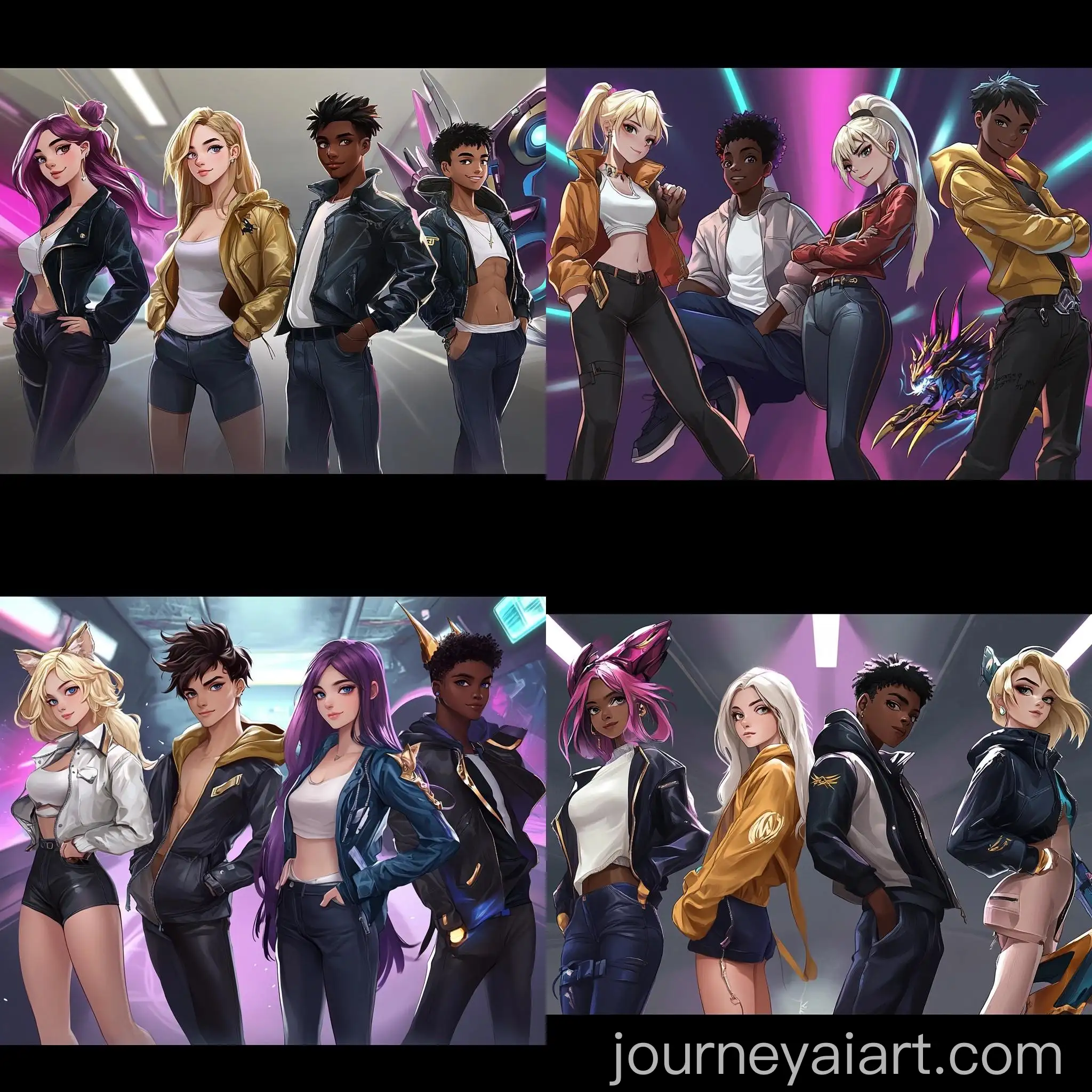 Diverse-Group-of-Anime-Characters-White-Girl-Black-Boy-Asian-Boy-and-White-Boy