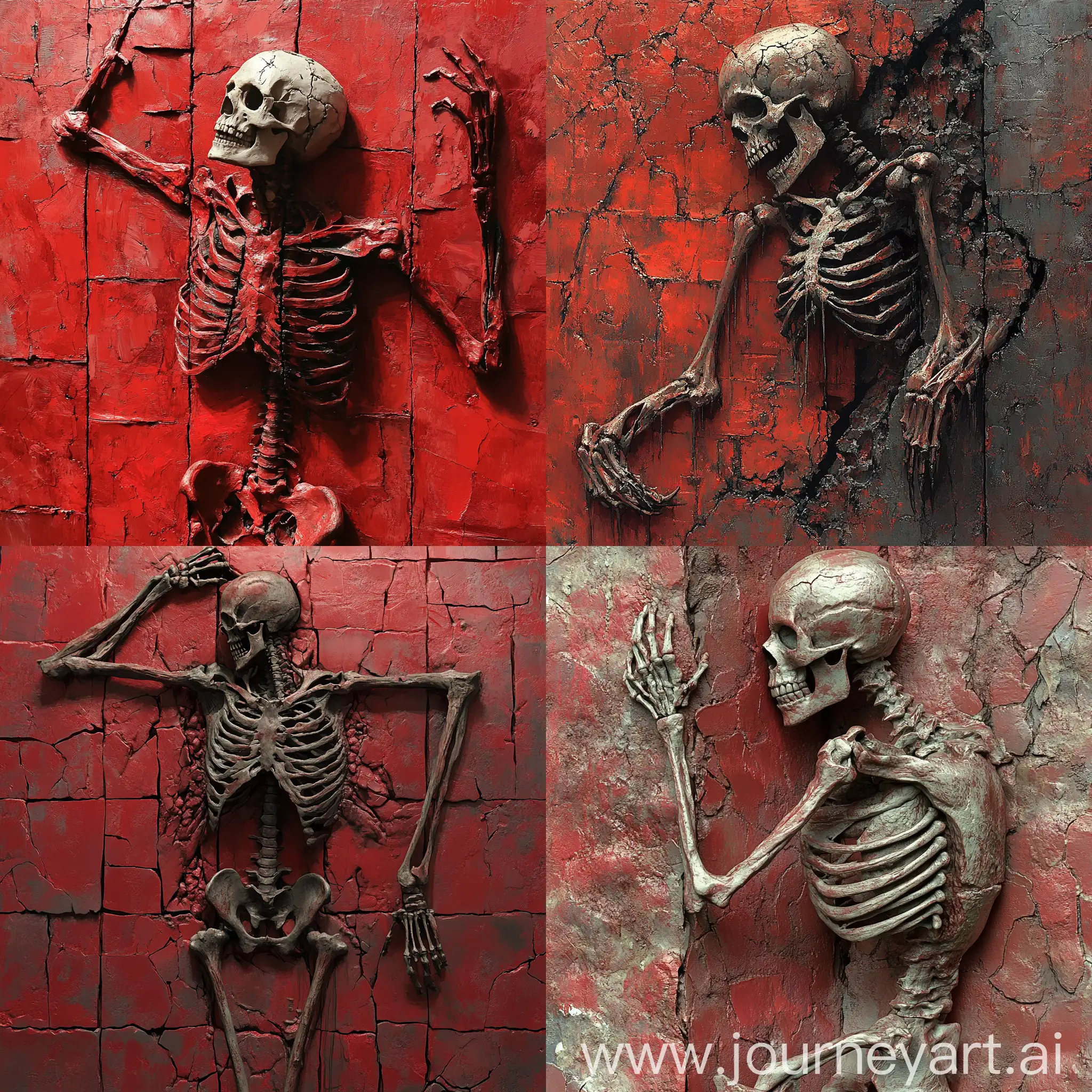 Titanic-Skeleton-Emerging-from-a-RedStained-Wall