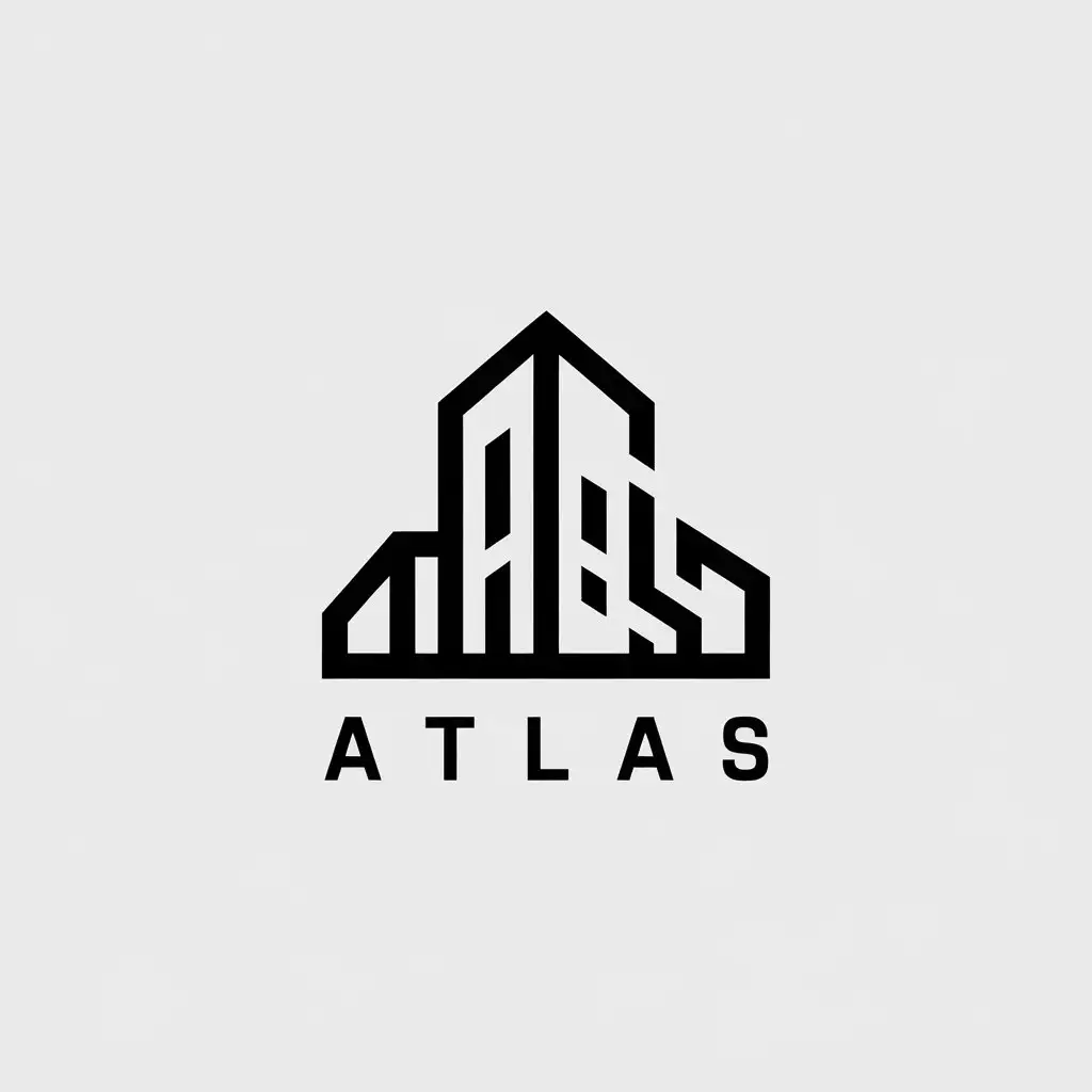 a vector logo design,with the text "Atlas", main symbol:building,Minimalistic,be used in Construction industry,clear background