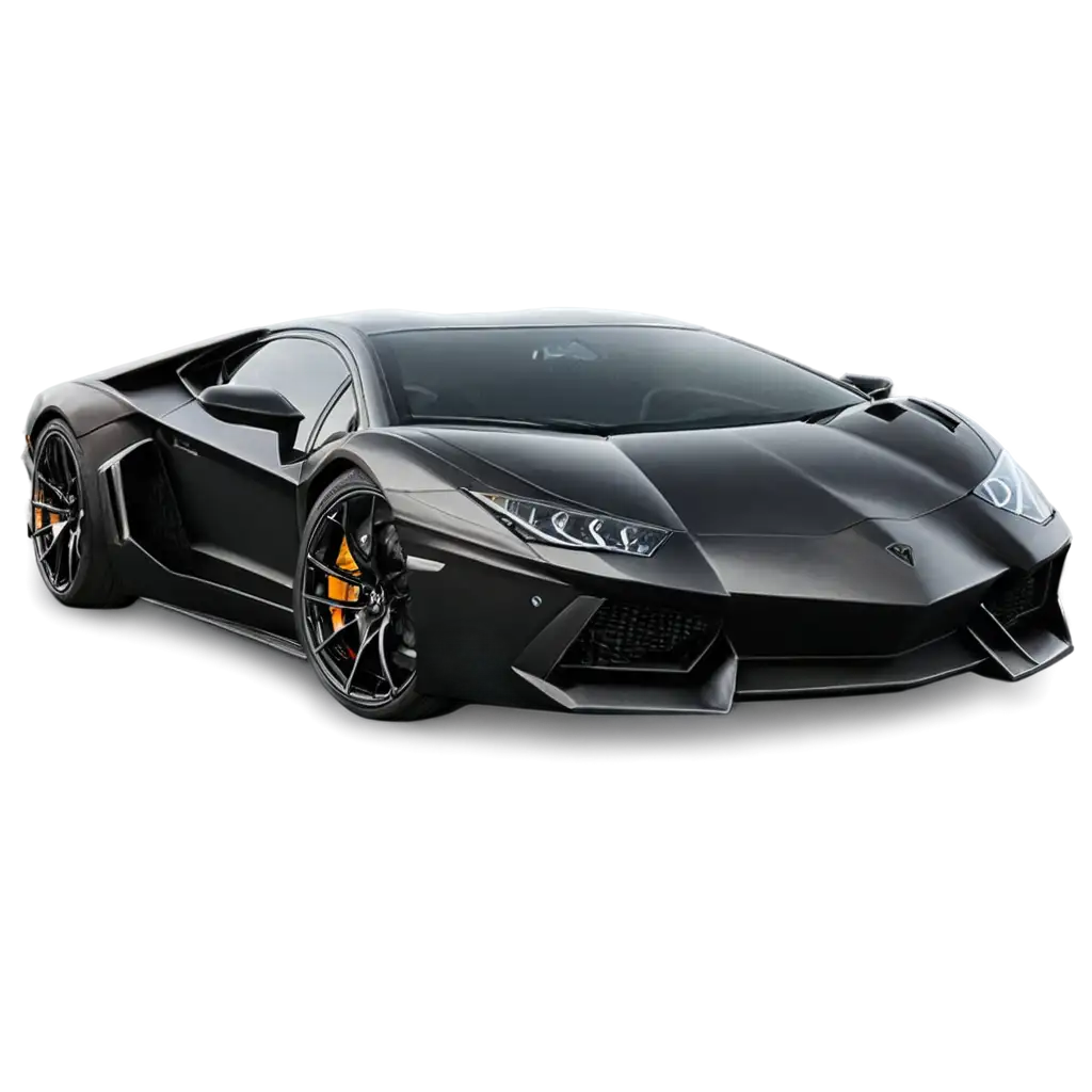 Stunning-Black-Lamborghini-Car-PNG-with-ULY-License-Plate-for-HighQuality-Image-Use