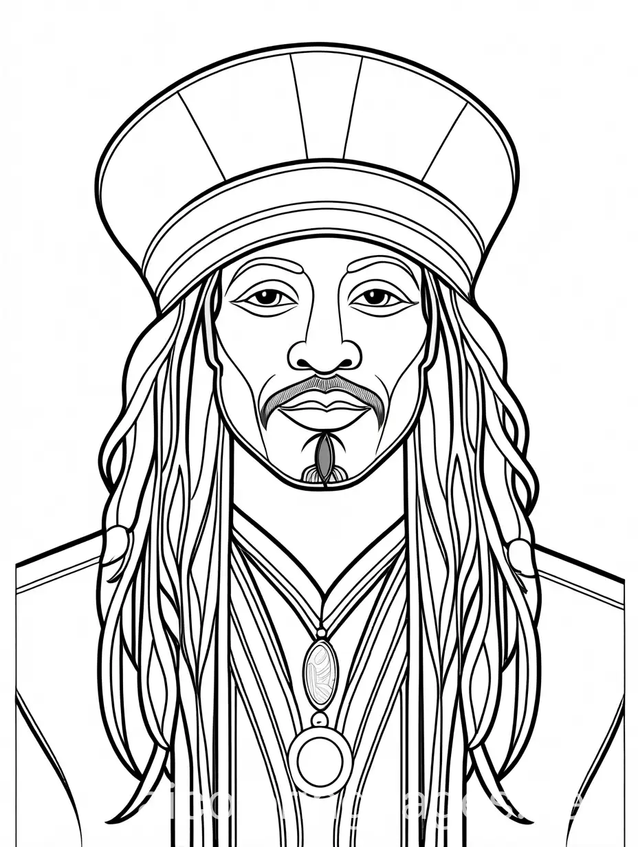 Rastafarian-Coloring-Page-with-Simple-Line-Art-on-White-Background