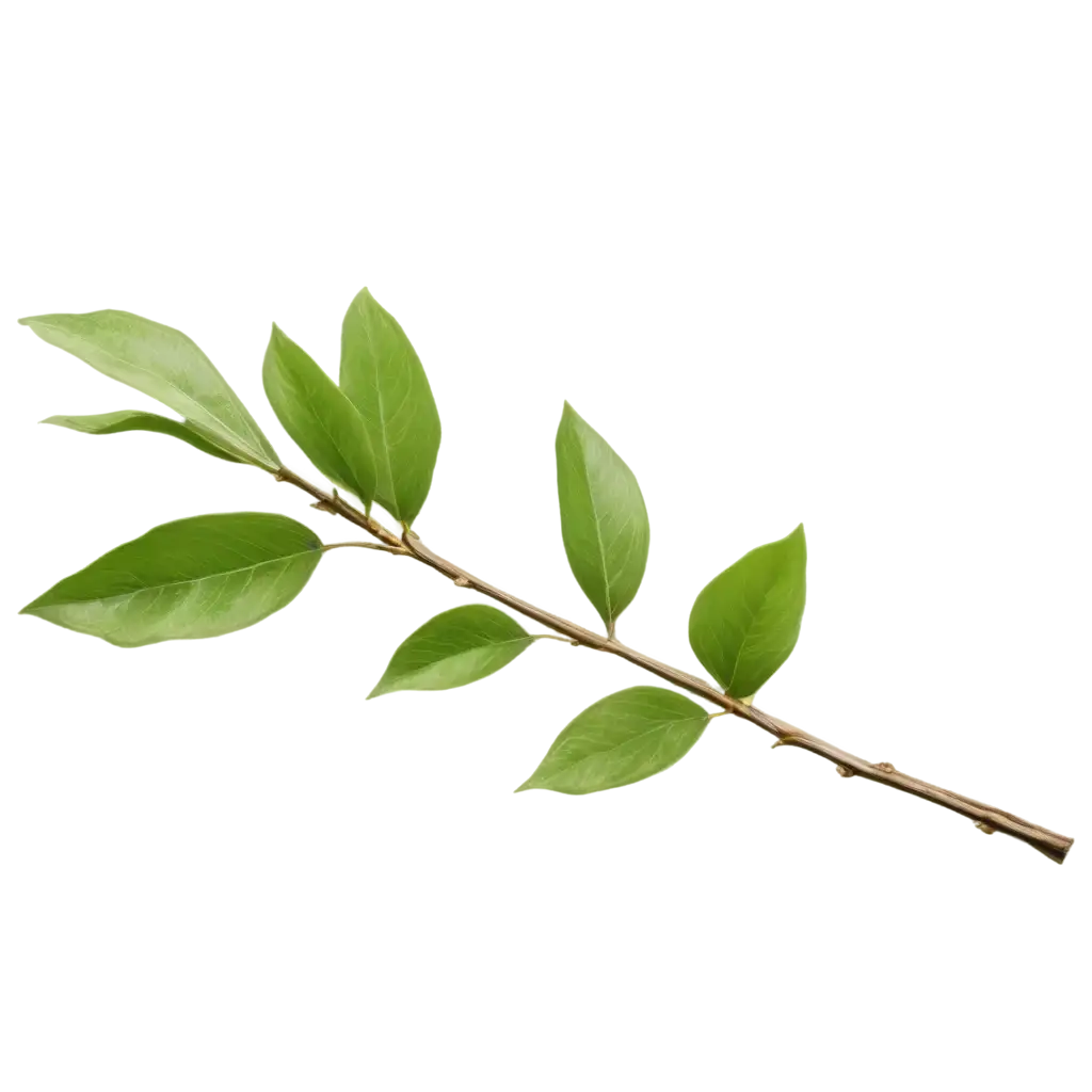 HighQuality-PNG-Image-of-a-Green-Branch-with-Lush-Green-Leaves-for-Versatile-Applications