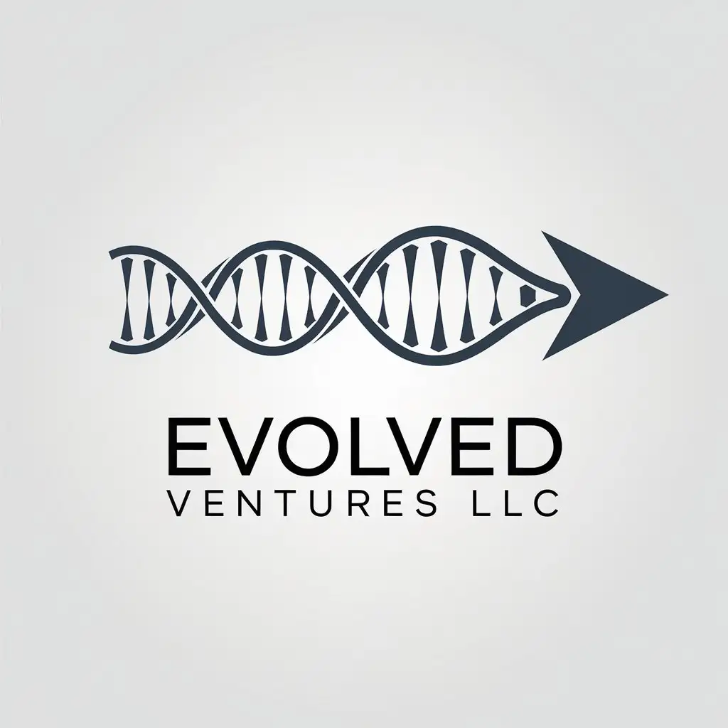 LOGO Design for Evolved Ventures LLC Minimalistic Evolution Symbol with Clear Background