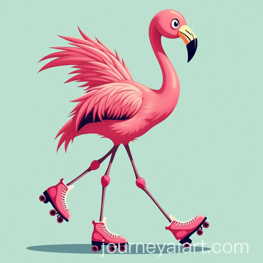 Pink-Flamingo-Roller-Skating-Sports-Action