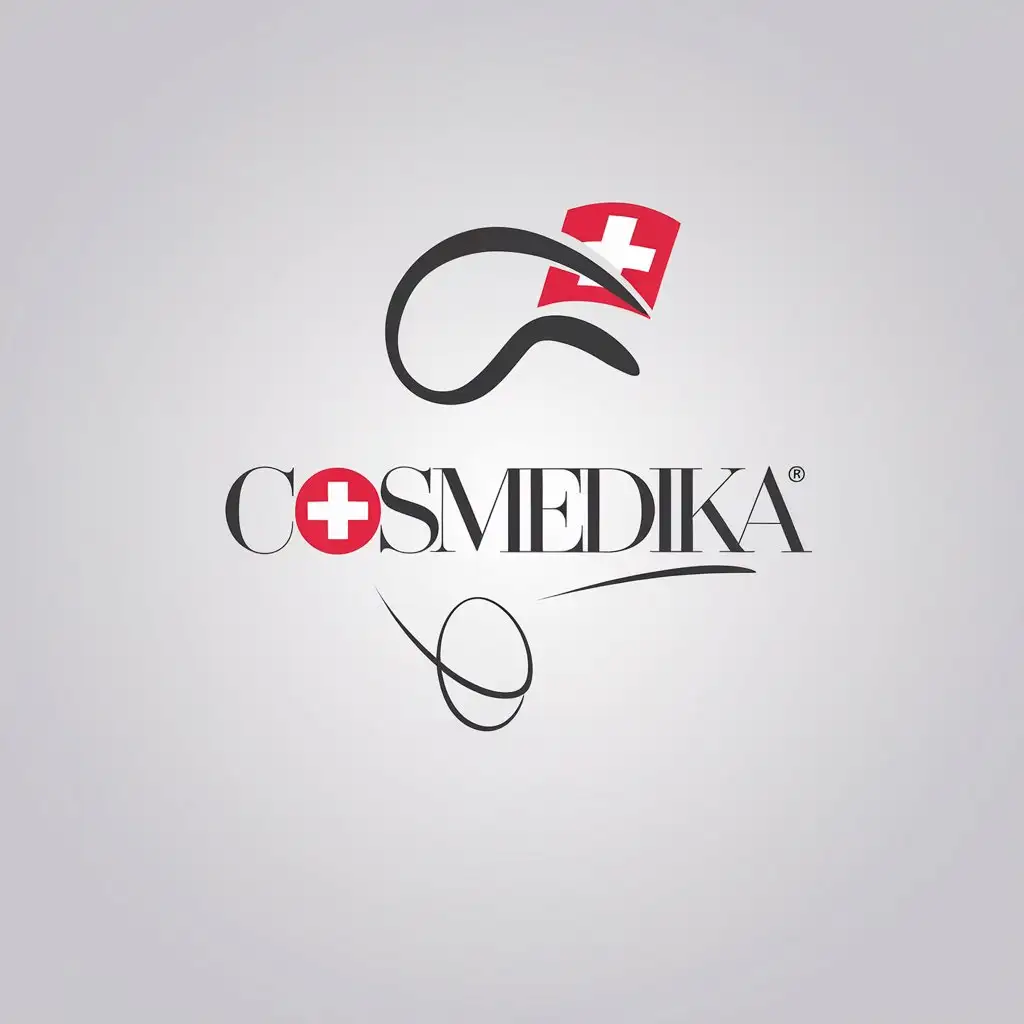 LOGO Design for Cosmedika Minimalistic Black Font with Swiss Influences for Beauty Spa Industry