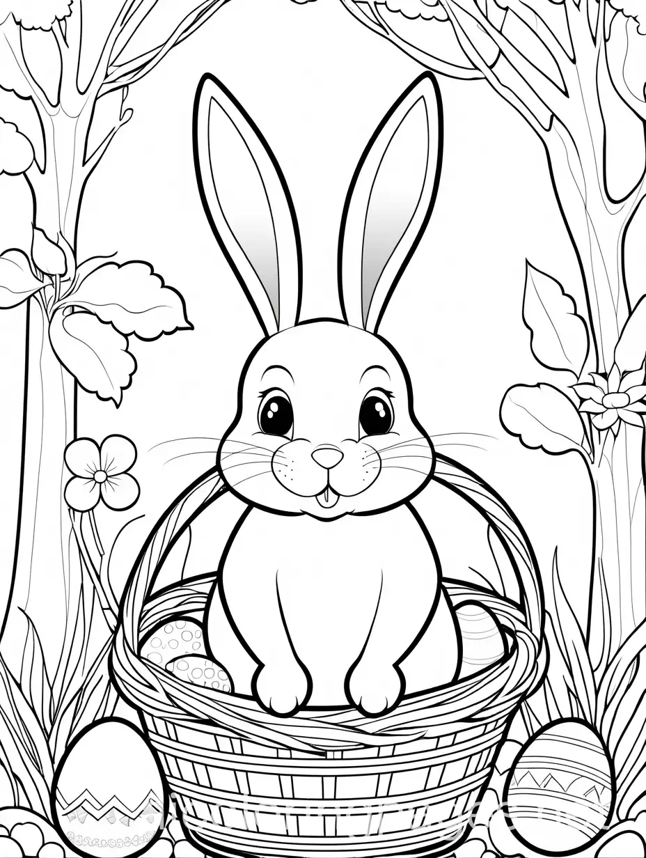 Easter-Bunny-Coloring-Page-with-Basket-and-Eggs