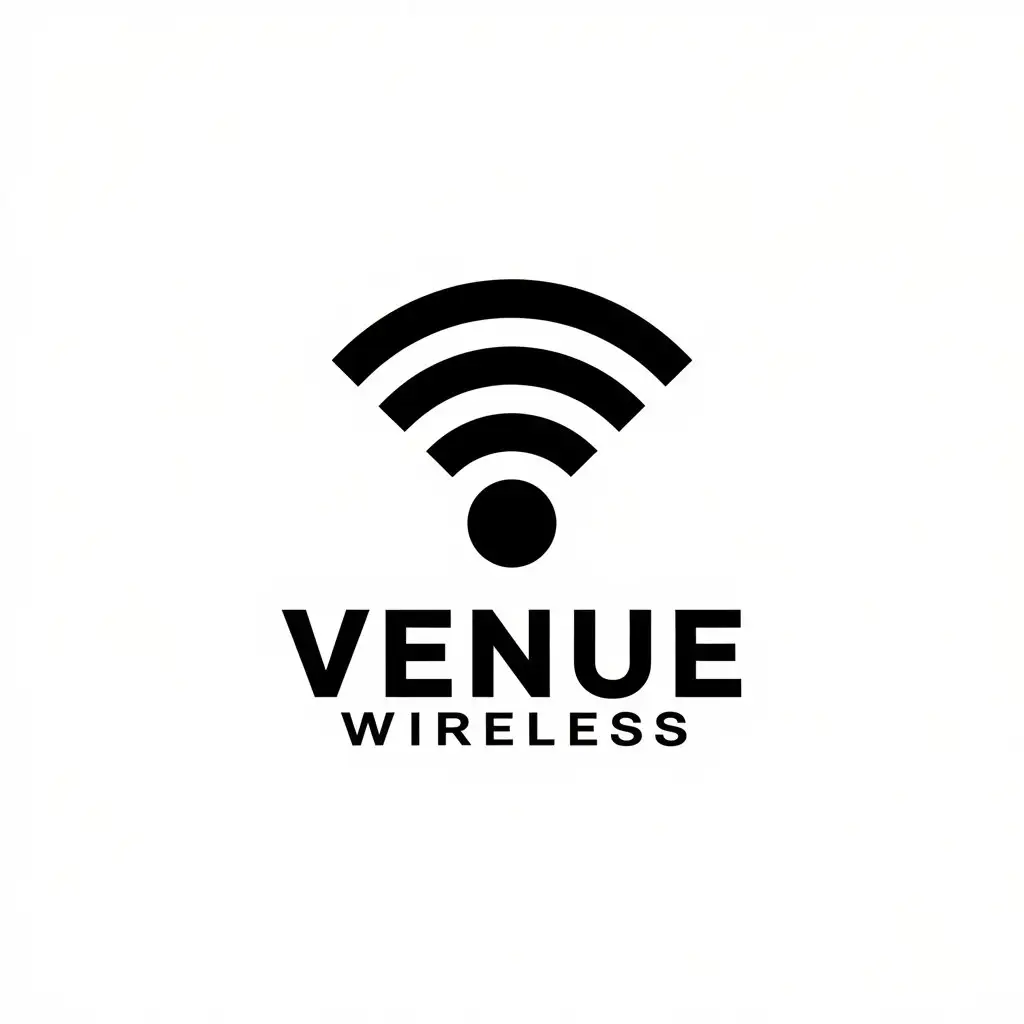 LOGO Design for Venue Wireless Modern Wireless Symbol for Internet Industry with Clear Background