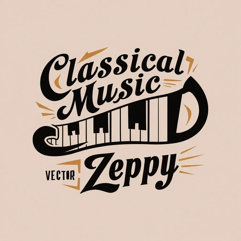 LOGO Design for Classical Music Zeppy Piano Keyboard with Cuphead Character Style for Entertainment Industry