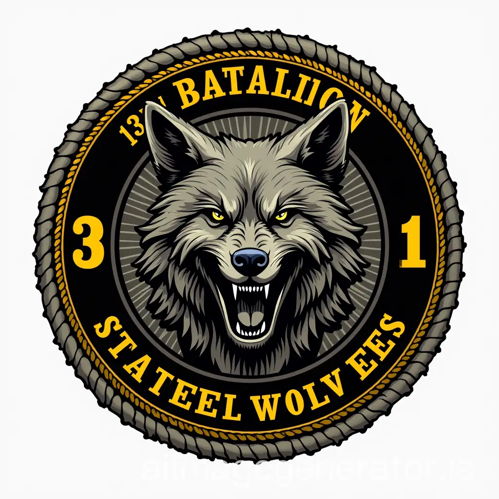 Military-Logo-for-13th-Battalion-of-Steel-Wolves-with-Yellow-Accent