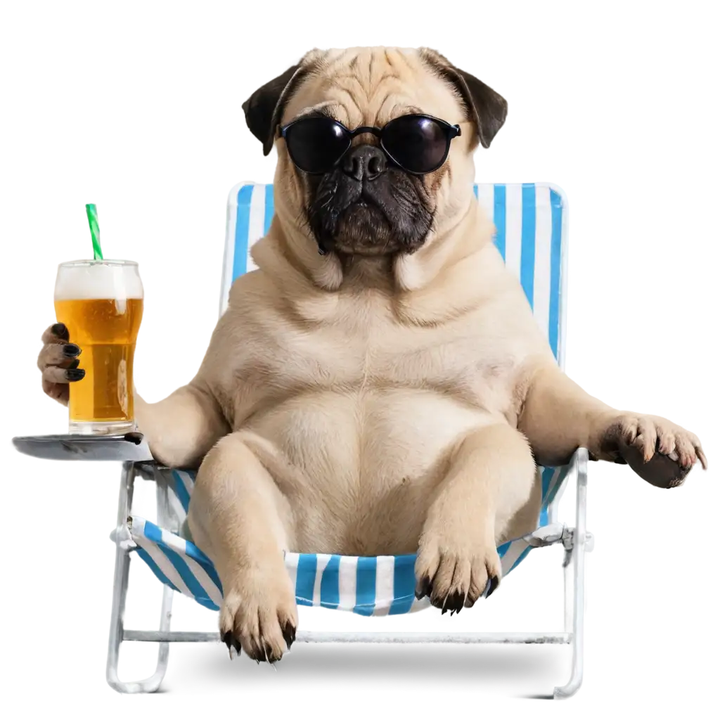 PNG-Image-Cool-Pug-with-Sunglasses-Beer-and-Cigar-on-Beach-Chair