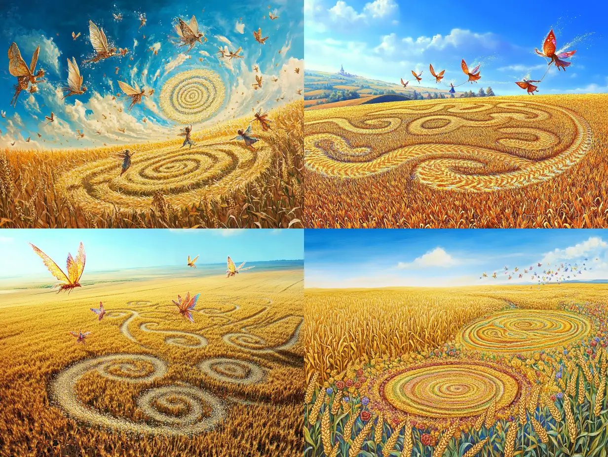 Magical-Fairies-Creating-Intricate-Crop-Circles-in-a-Cornfield