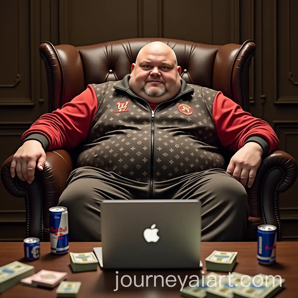 Relaxed-Man-in-Louis-Vuitton-Tracksuit-Surrounded-by-Wealth-and-Comfort