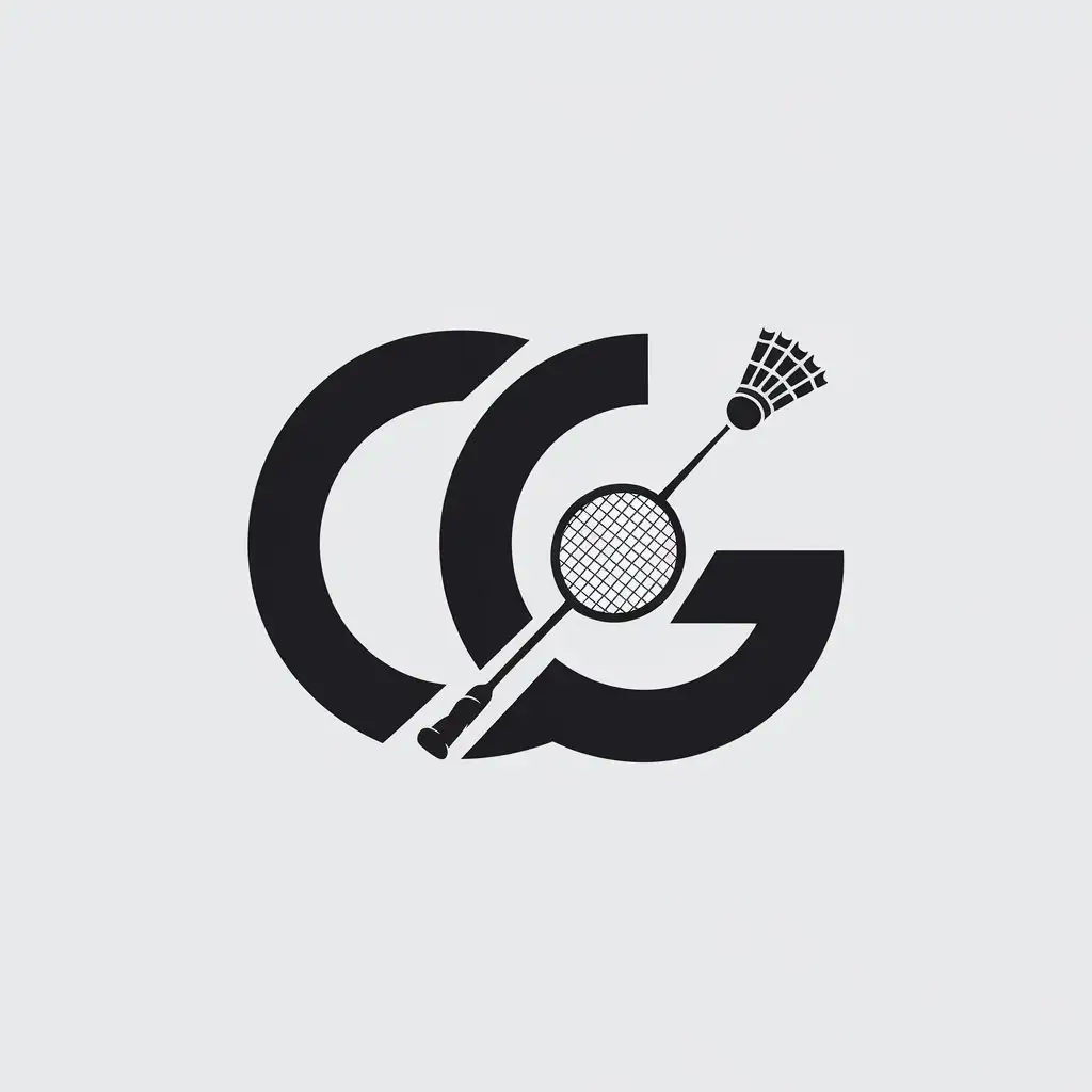 a vector logo design,with the text "CG", main symbol:CG,Minimalistic,be used in badminton industry,clear background