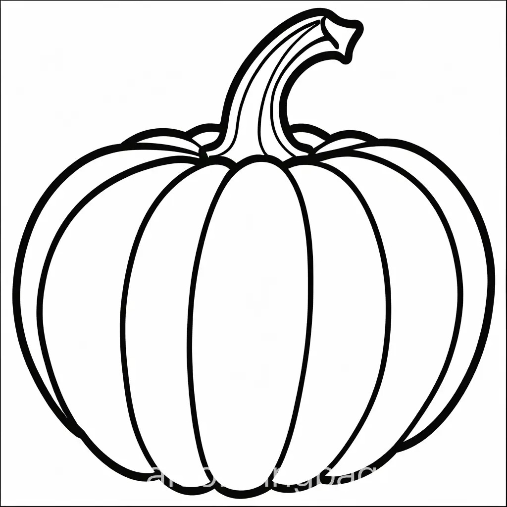 A pumpkin, Bold outlines with a simple background... Coloring Page, black and white, line art, white background, Simplicity, Ample White Space. The background of the coloring page is plain white to make it easy for young children to color within the lines. The outlines of all the subjects are easy to distinguish, making it simple for kids to color without too much difficulty, Coloring Page, black and white, line art, white background, Simplicity, Ample White Space. The background of the coloring page is plain white to make it easy for young children to color within the lines. The outlines of all the subjects are easy to distinguish, making it simple for kids to color without too much difficulty