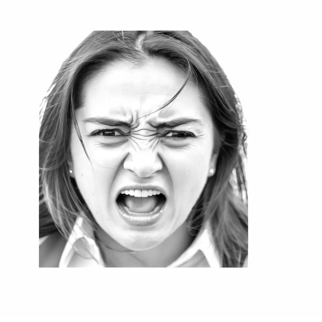 Upset Girl Expressing Anger with Intense Emotion