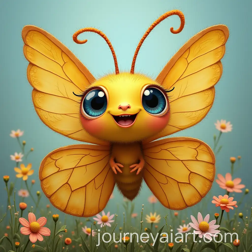Whimsical-Butterflies-with-Childlike-Faces-in-Playful-Scene