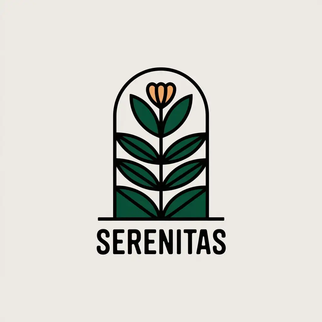 LOGO Design for Serenitas Plant Flower Shop with Loft Style and Moderate Aesthetic