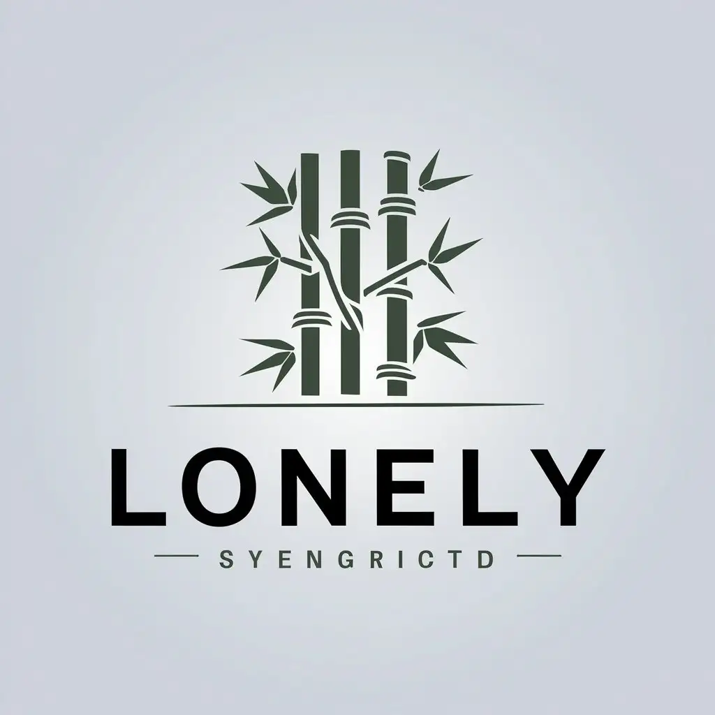 a vector logo design,with the text "lonely", main symbol:bamboo,Moderate,clear background