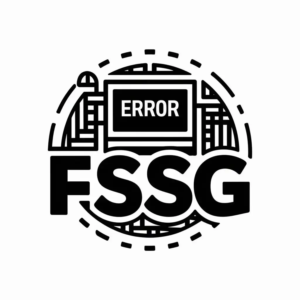 LOGO Design For FSSG Computer Error Screen Graffiti Style on Black Background