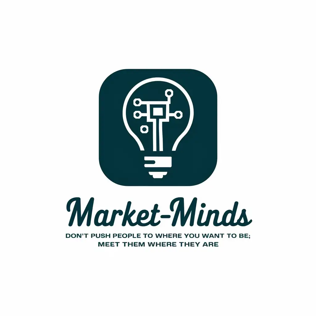 LOGO Design for MarketMinds VectorBased with Complex Symbolism for Technology Industry