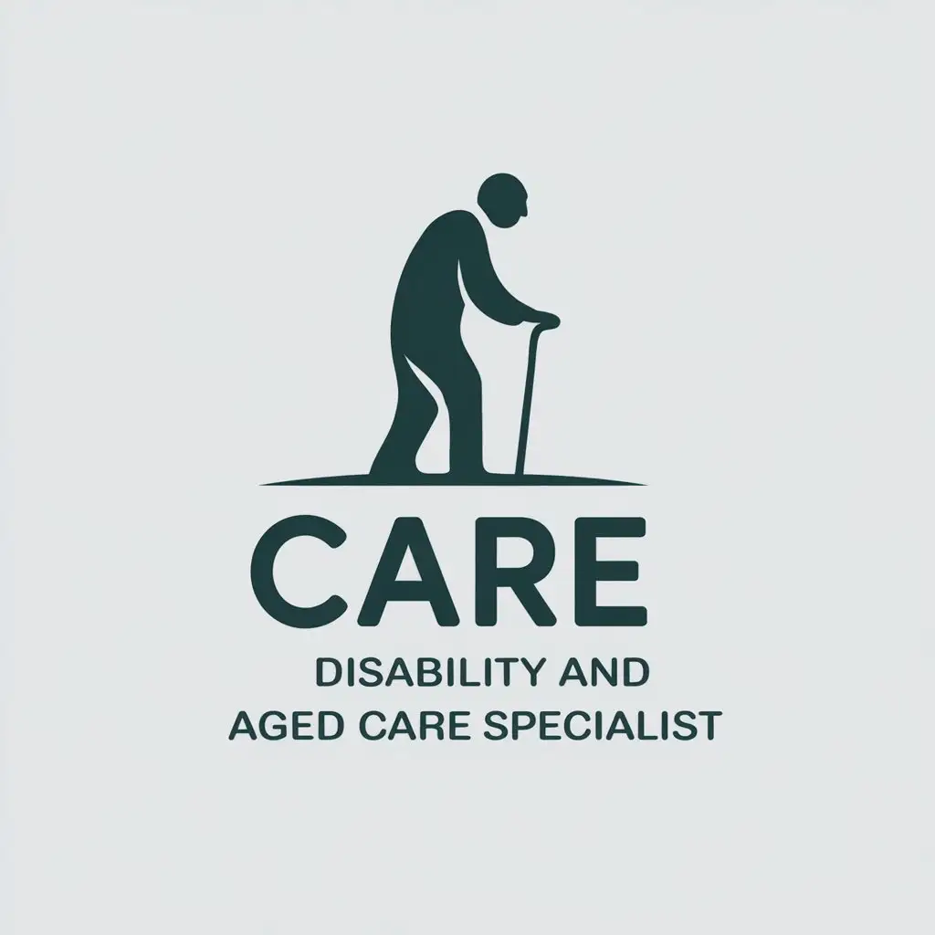 LOGO Design for Care Disability and Aged Care Specialist Old Age Man Symbol with Moderate Style and Clear Background