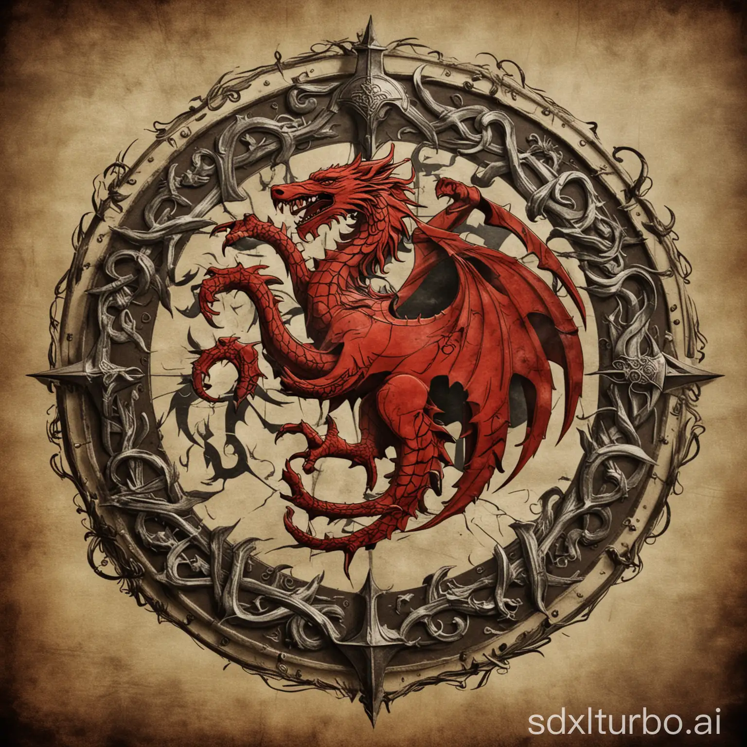 Targaryen-Family-Sigil-Symbolizing-Fire-and-Dragons