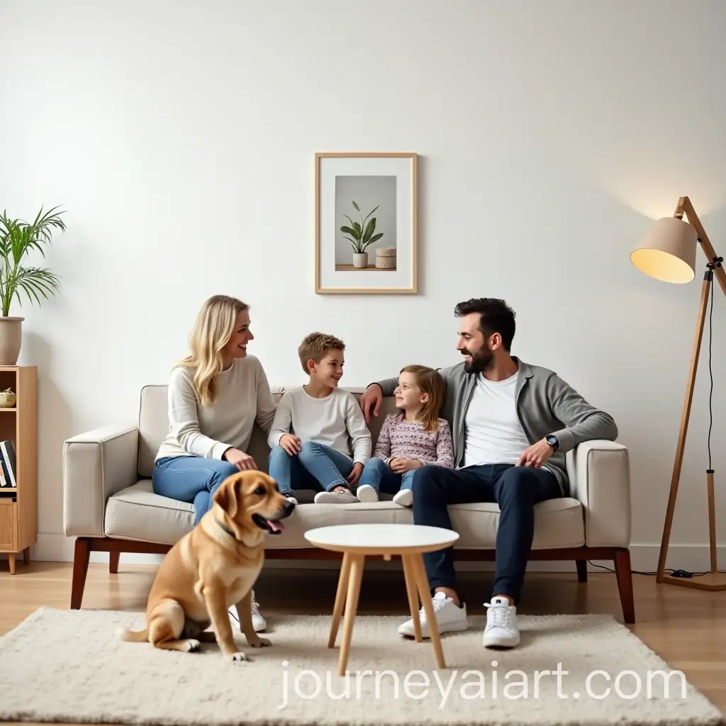 Family-Relaxing-in-Modern-Living-Room-with-Cozy-Atmosphere