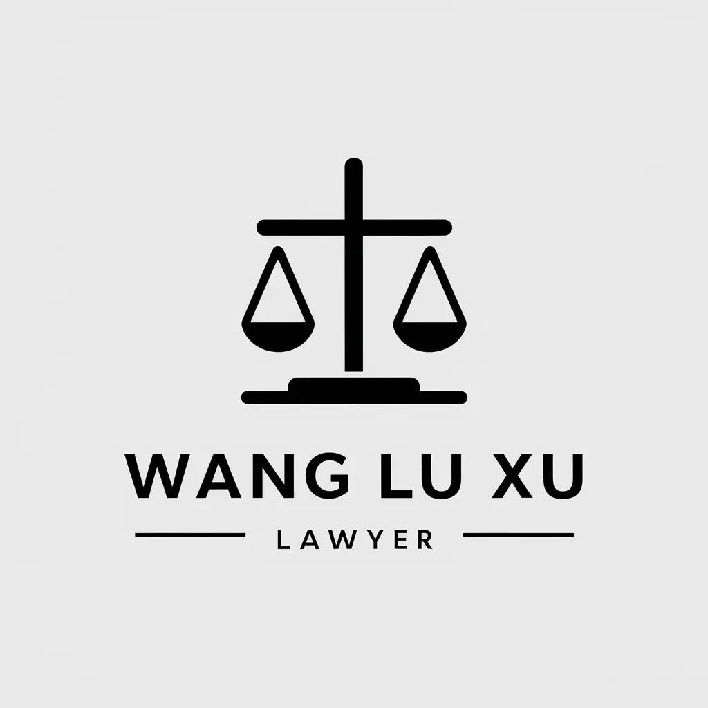 a vector logo design,with the text "Wang Lu Xu Lawyer", main symbol:Tenpyou,Moderate,be used in Legal industry,clear background