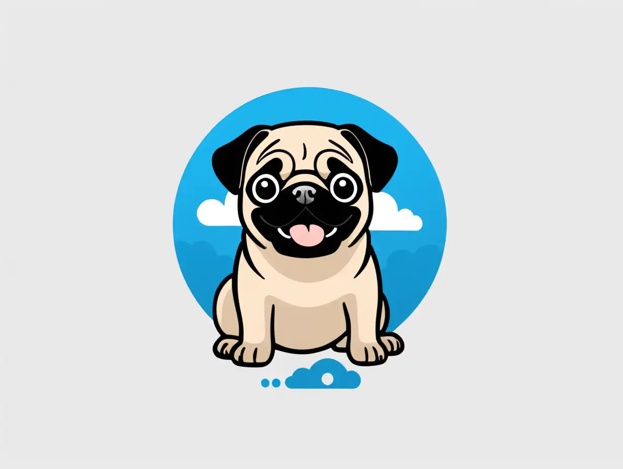 Simple-Blue-Logo-for-a-Cloud-Platform-Featuring-a-Happy-Pug-and-Home