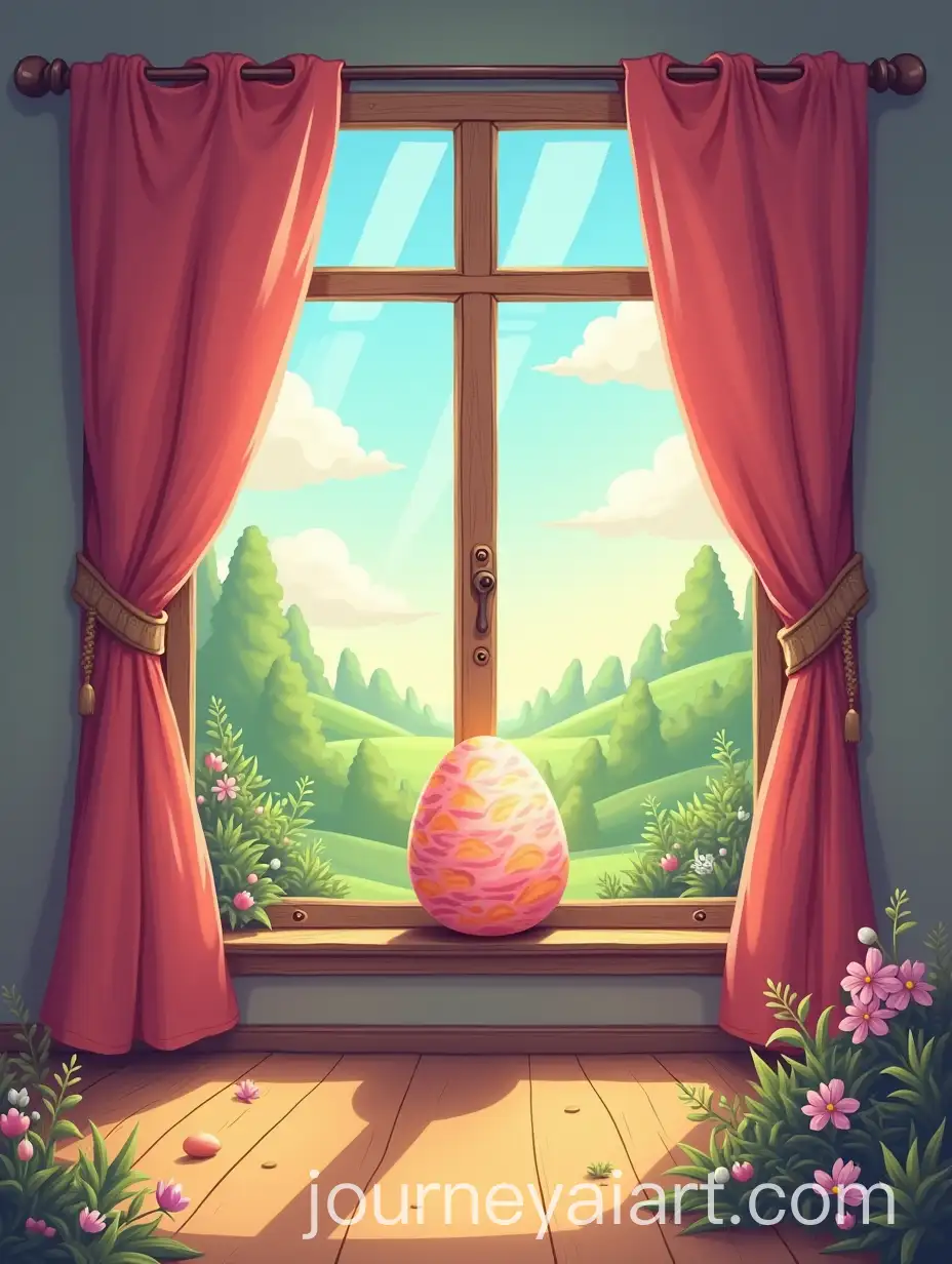 Vibrant-Cartoon-with-Hidden-Easter-Egg-in-a-Room-Window