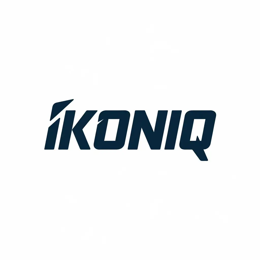 LOGO Design For IKONIQ Sporty Athletic Font with Minimalistic Style for Finance Industry