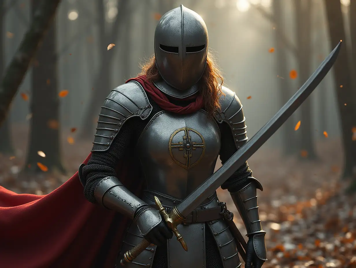 Realistic Photo, Knight Girl, full body, war zone, holding sword with sheild