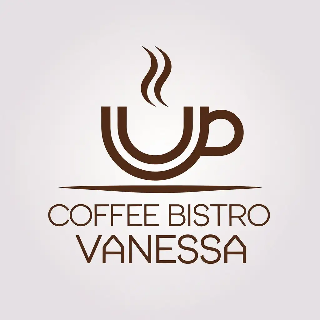 a vector logo design,with the text "coffee bistro vanessa", main symbol:coffee,Minimalistic,clear background