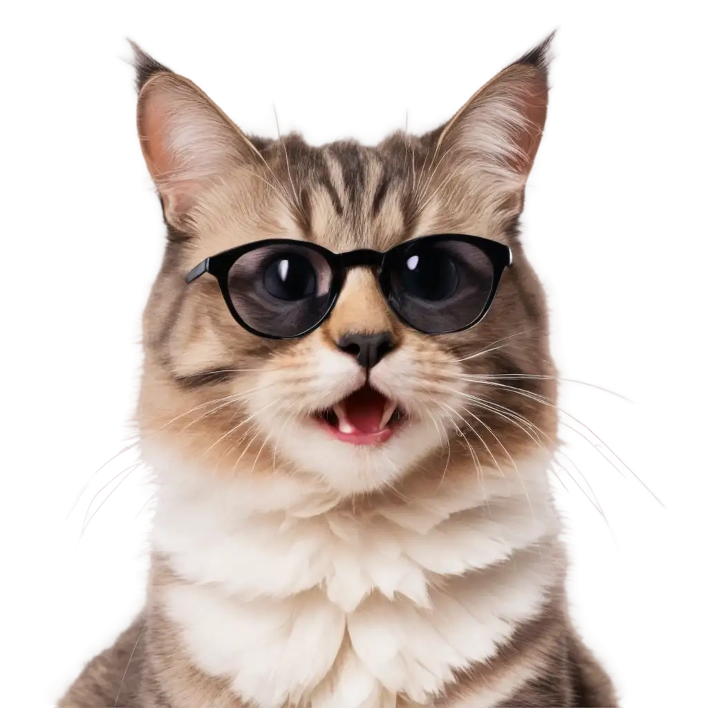 Smiling-Cat-with-Black-Glasses-and-Lenses-PNG-Image-Playful-Feline-with-Stylish-Eyewear