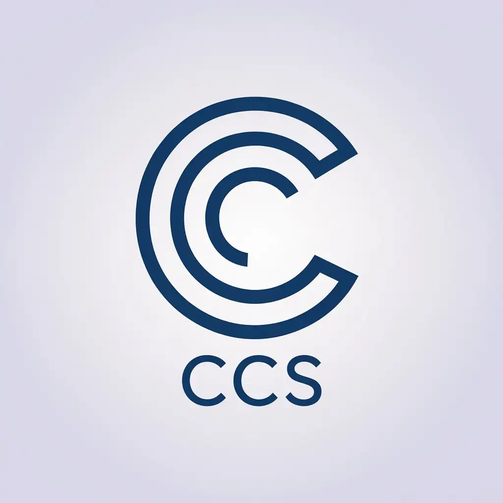 LOGO Design for CCS Minimalistic Blue Text with Clear Background and Additional Detail