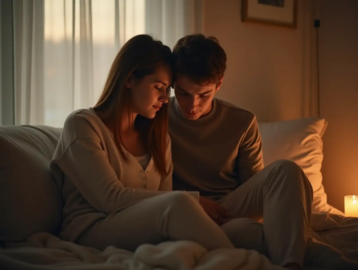 AI-Art-Prompt-ExpansionParent-and-Teenager-Sharing-a-Quiet-Cuddle-in-a-Serene-Indoor-Setting