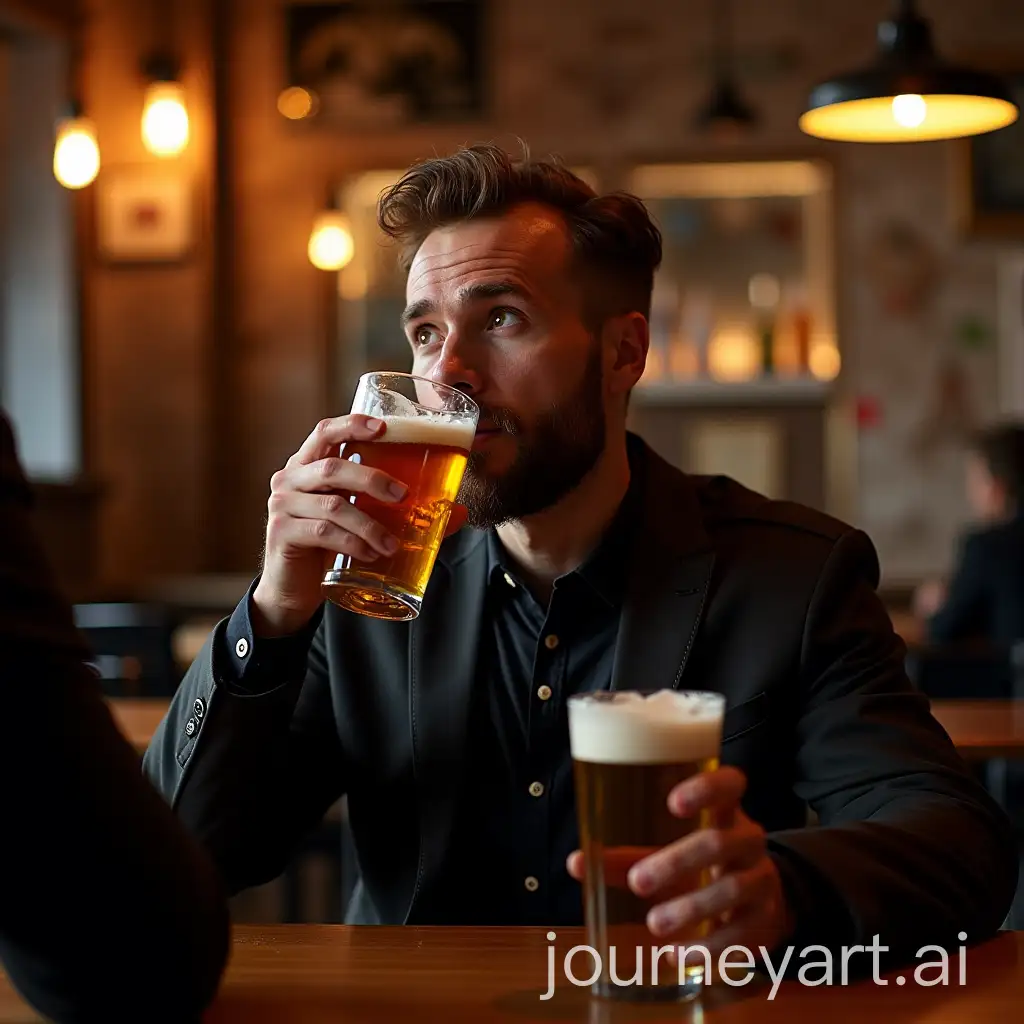 Janus-Nabis-Bakravi-Enjoying-a-Drink-at-a-Historic-Danish-Pub