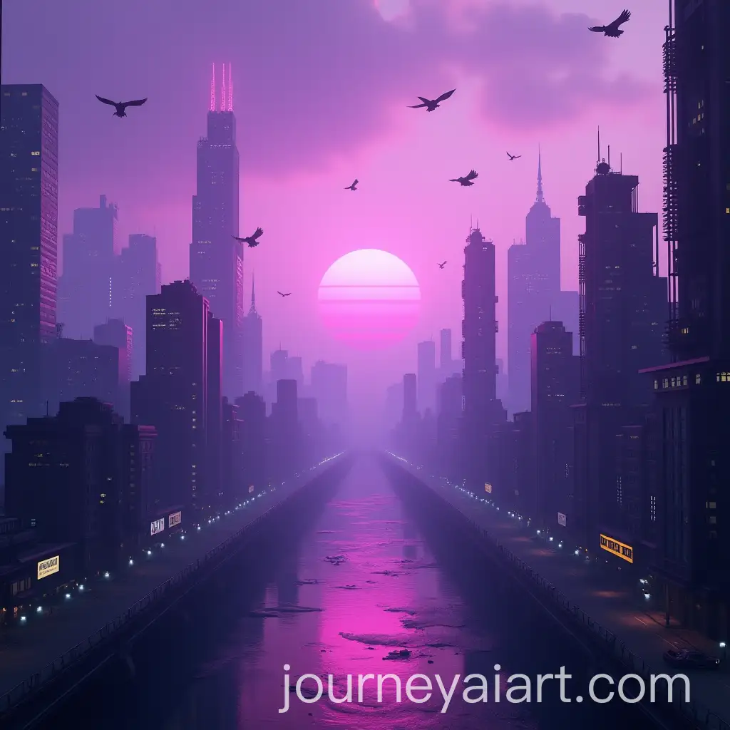 Cinematic-Cyberpunk-Cityscape-with-Flying-Objects-and-Purple-Effects
