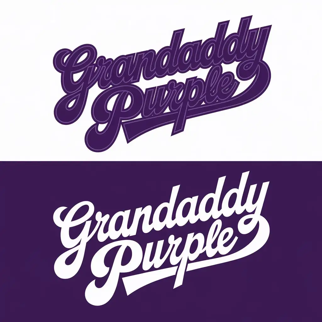 LOGO Design for Grandaddy Purple Vibrant Purple Typography with Clear Background