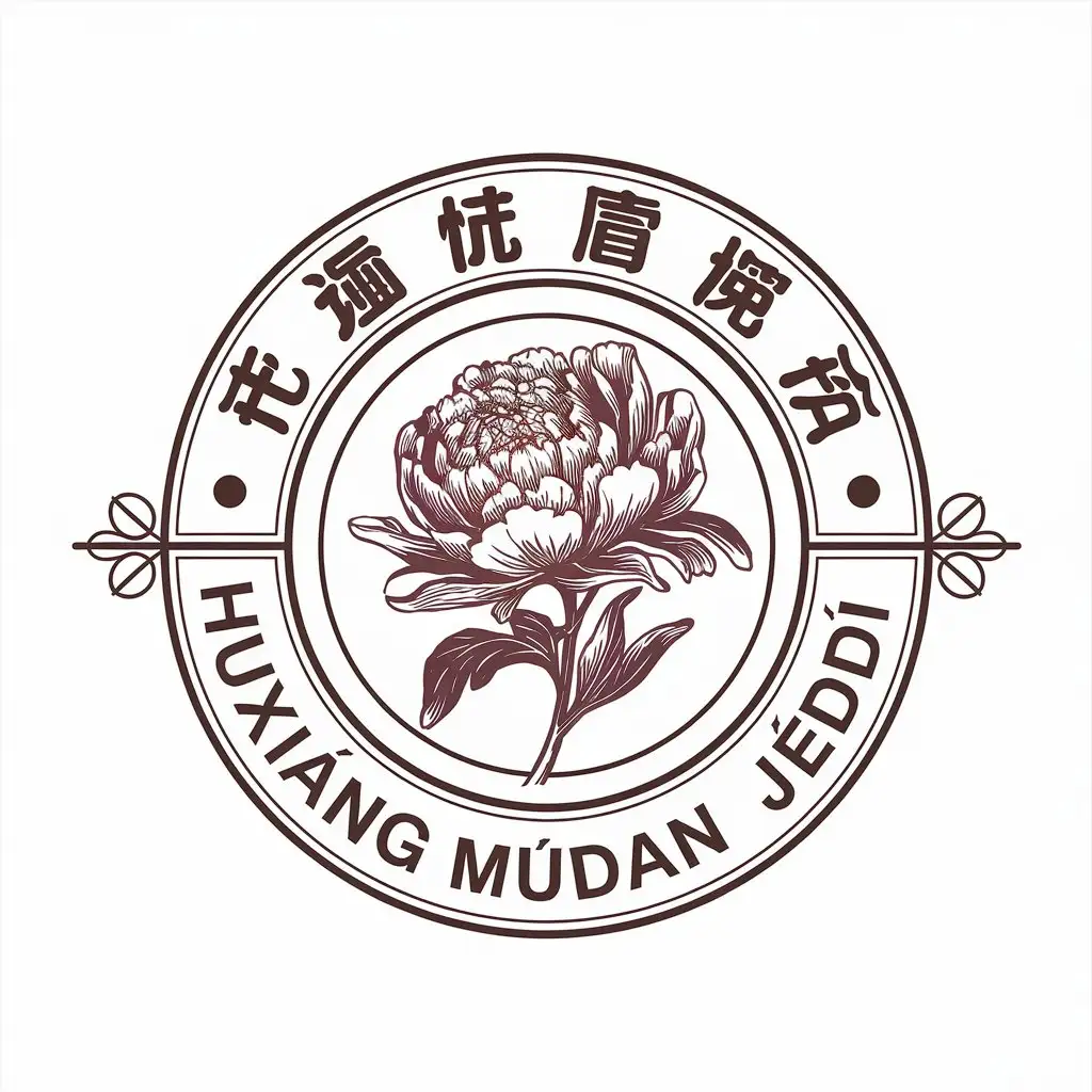 LOGO-Design-for-Huxing-Cn-Peony-Symbol-with-Elegance-and-Clarity